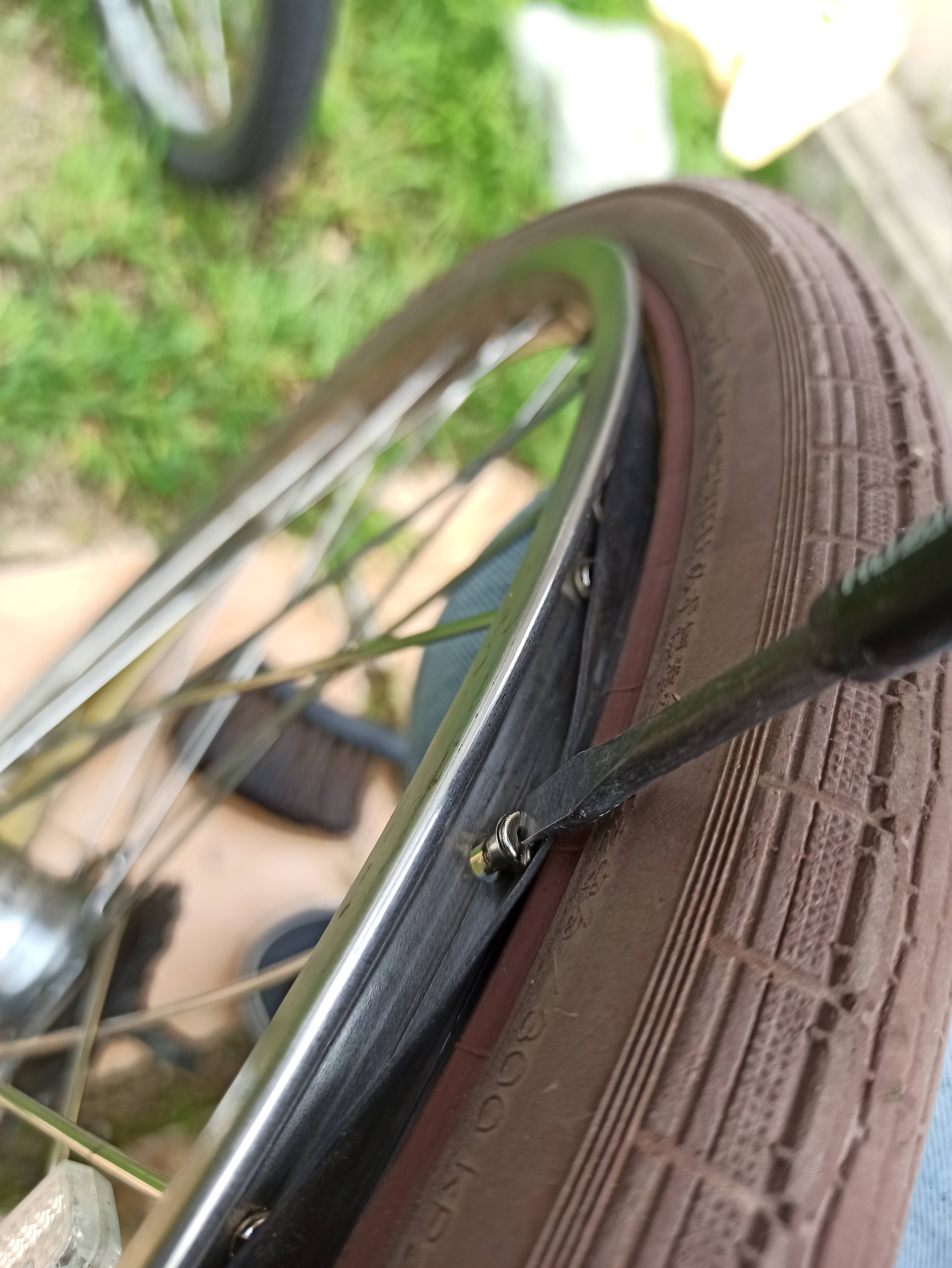 新しいスポークナットを入れる