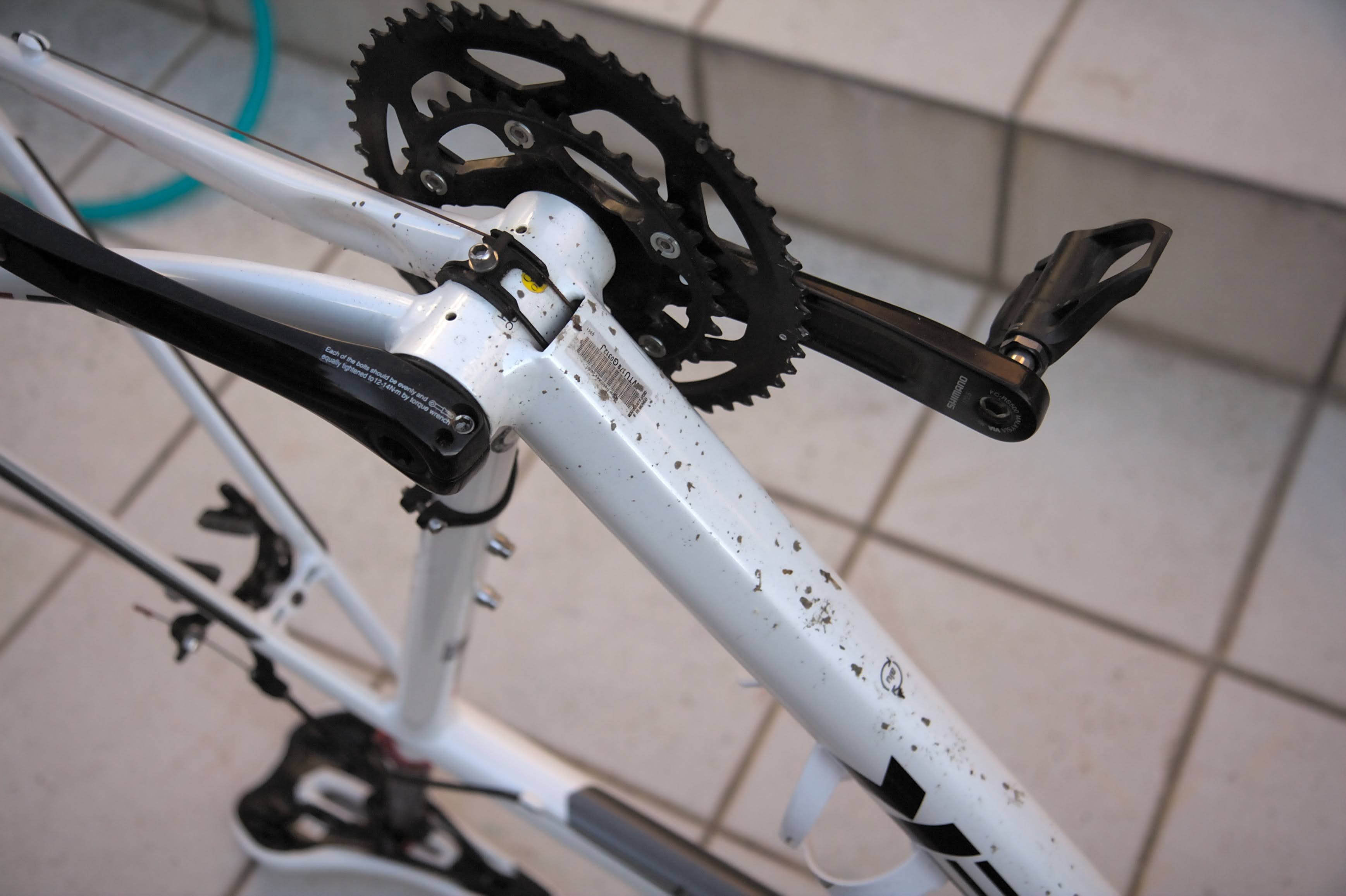 自転車下部の汚れ