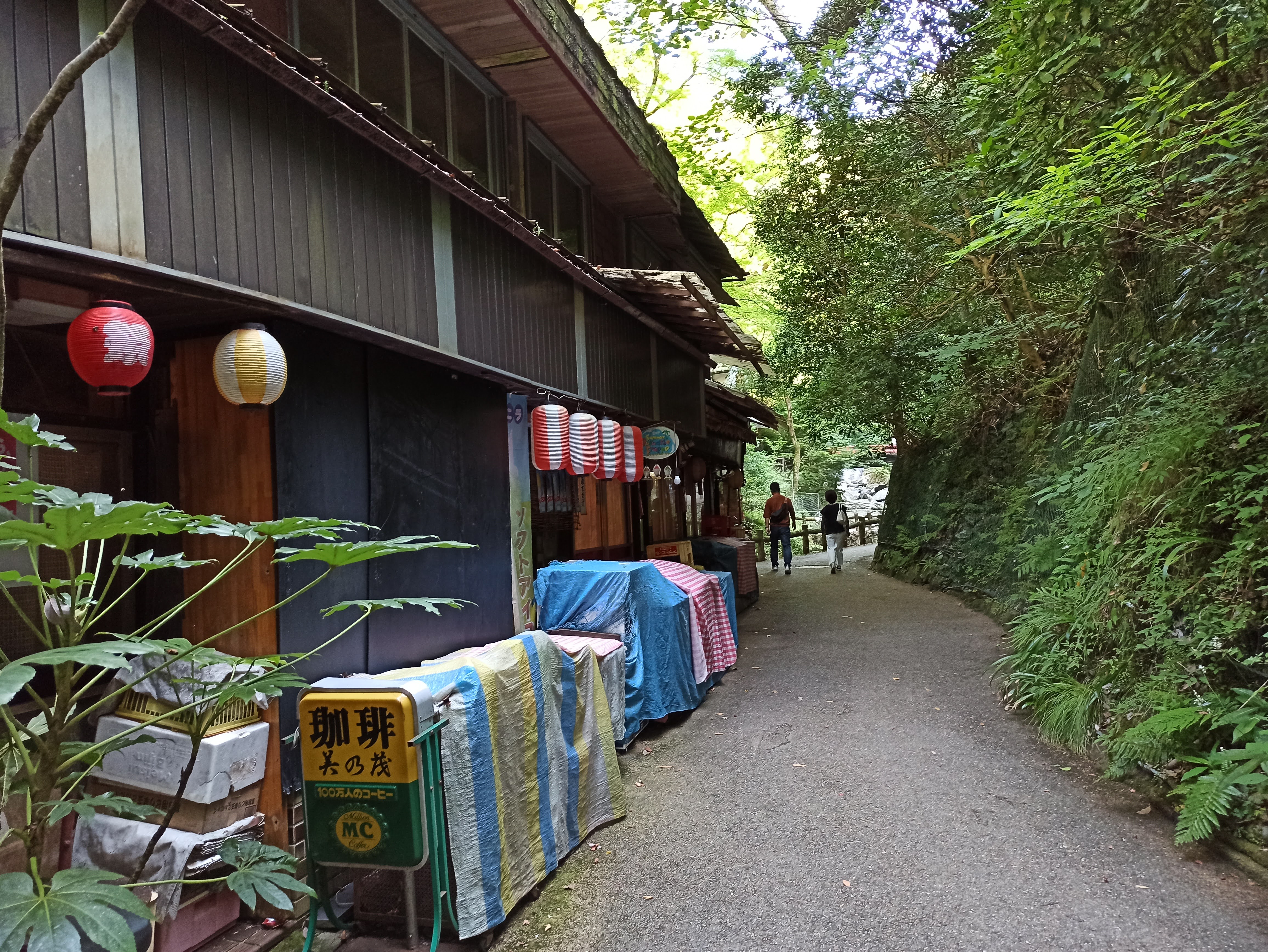 箕面大滝前の道