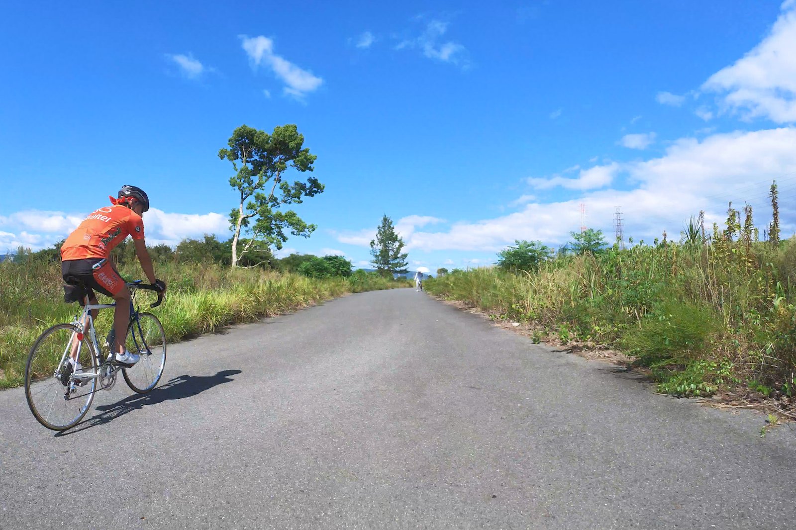 自転車道を走るロードバイク