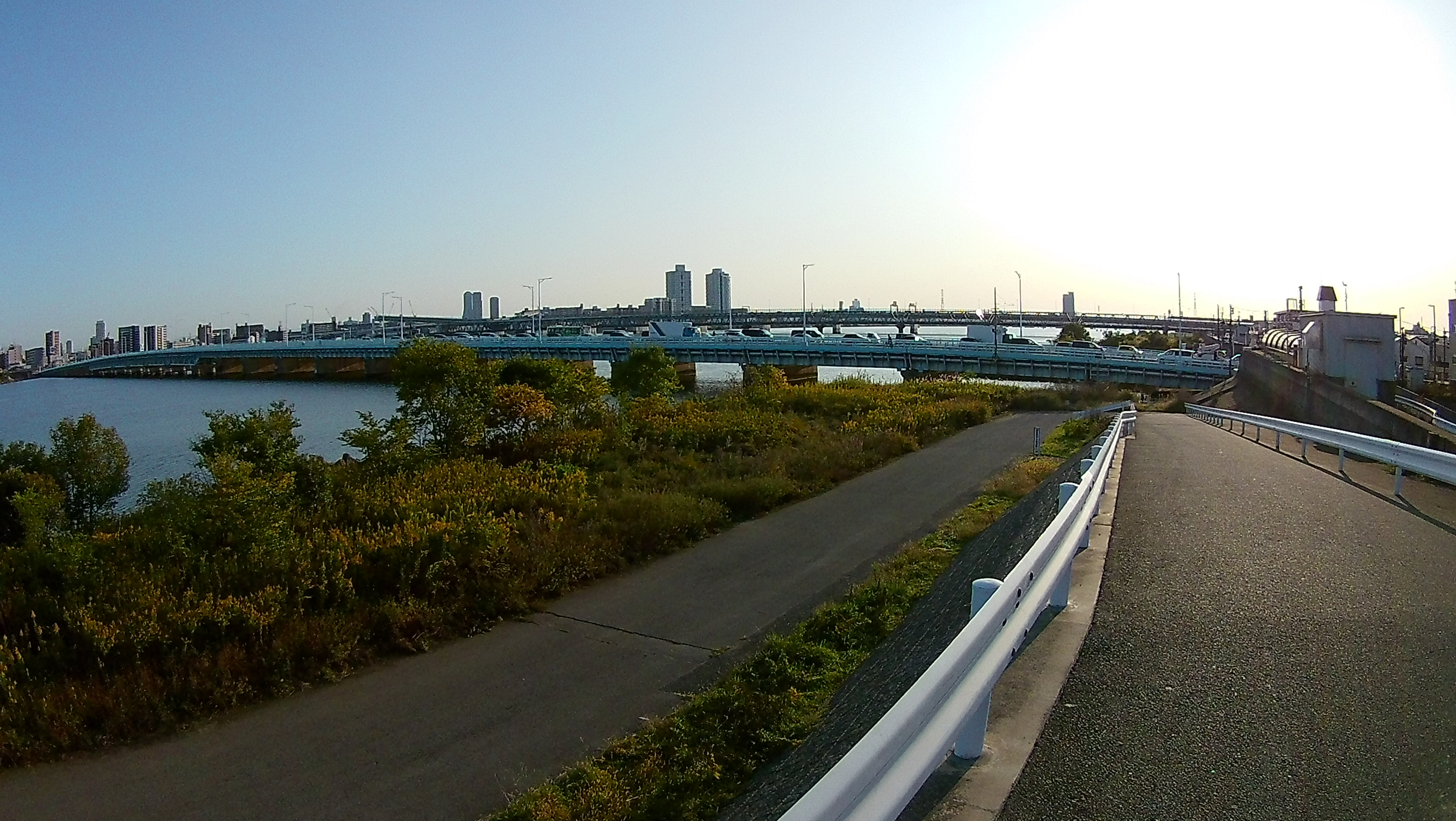 淀川大橋手前
