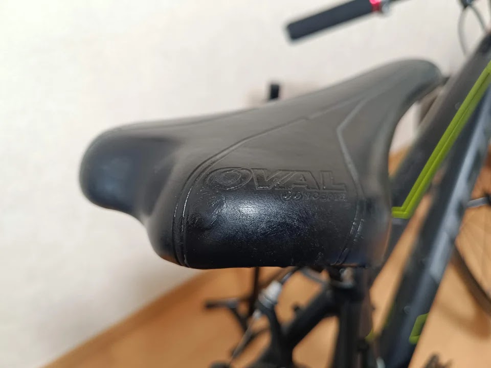 アドカラーが乾いたあとのFuji Ace 24のサドル