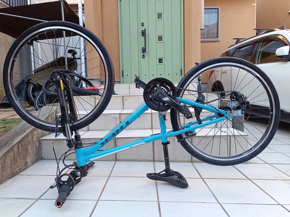 ホイールを自転車に取付け