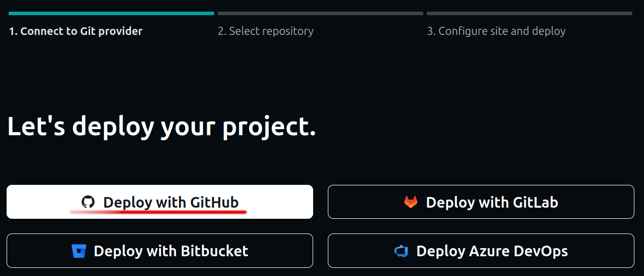 Githubを選びます