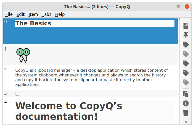 CopyQ show