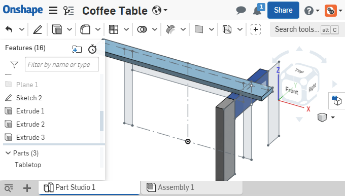 押出してパーツを作成
