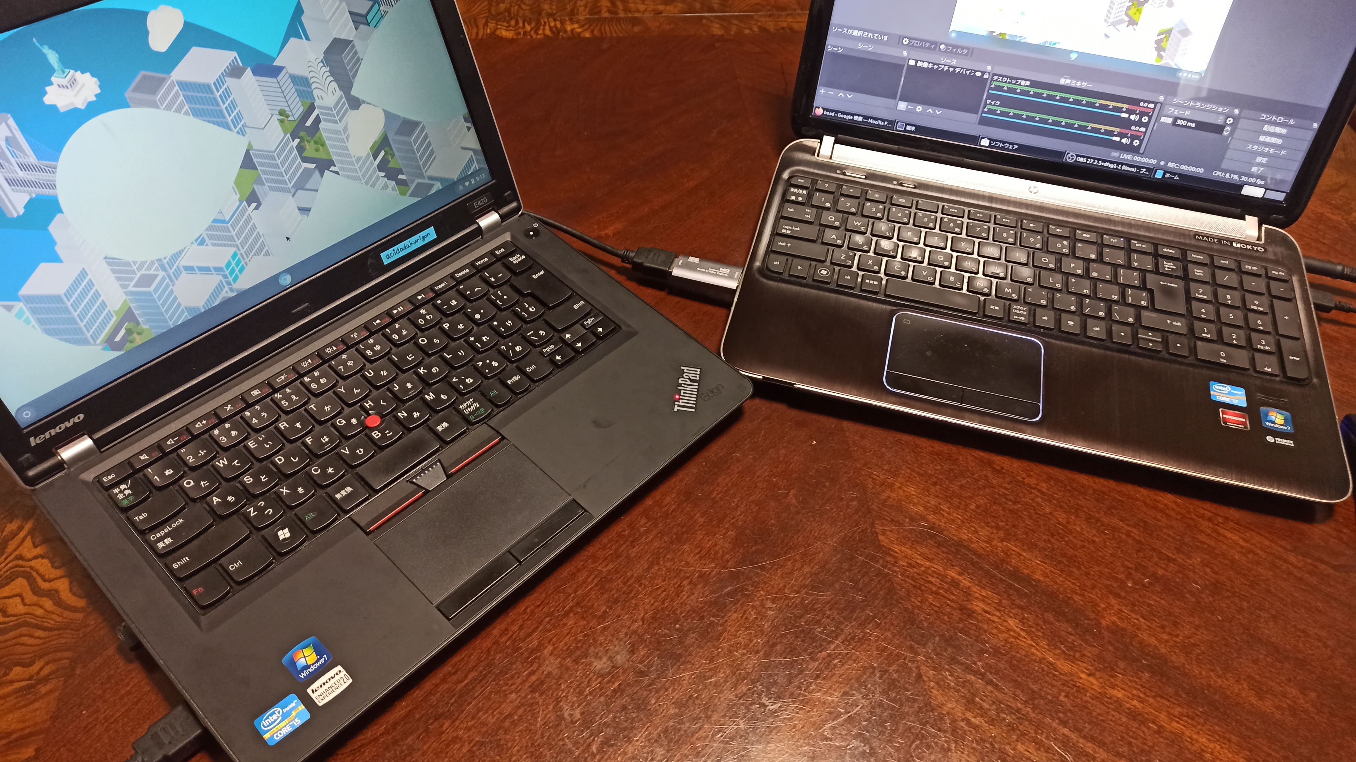HDMIポートとビデオキャプチャカードをHDMIケーブルで接続