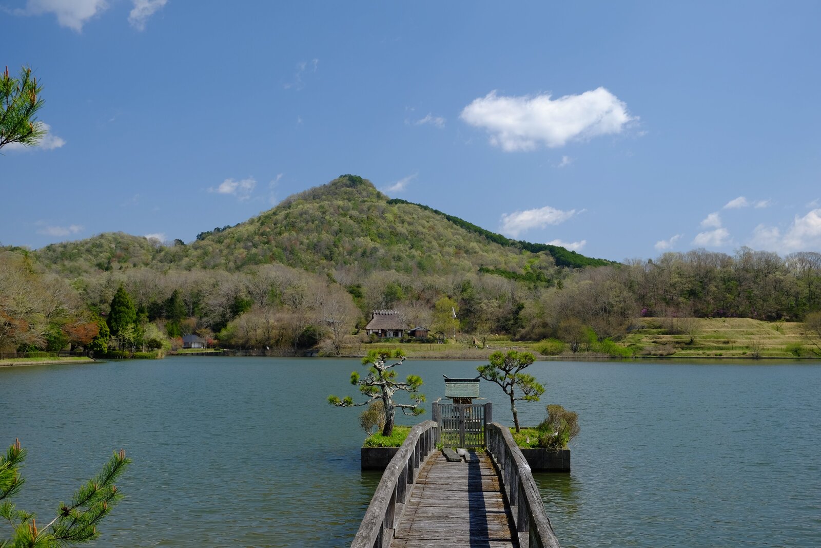 小さな神社と有馬富士