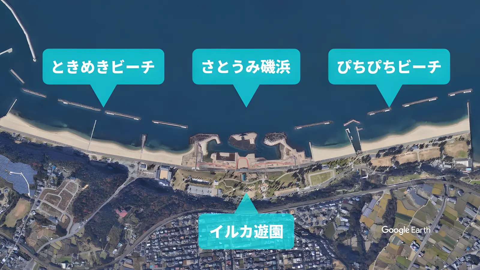 せんなん里海公園周辺衛星画像