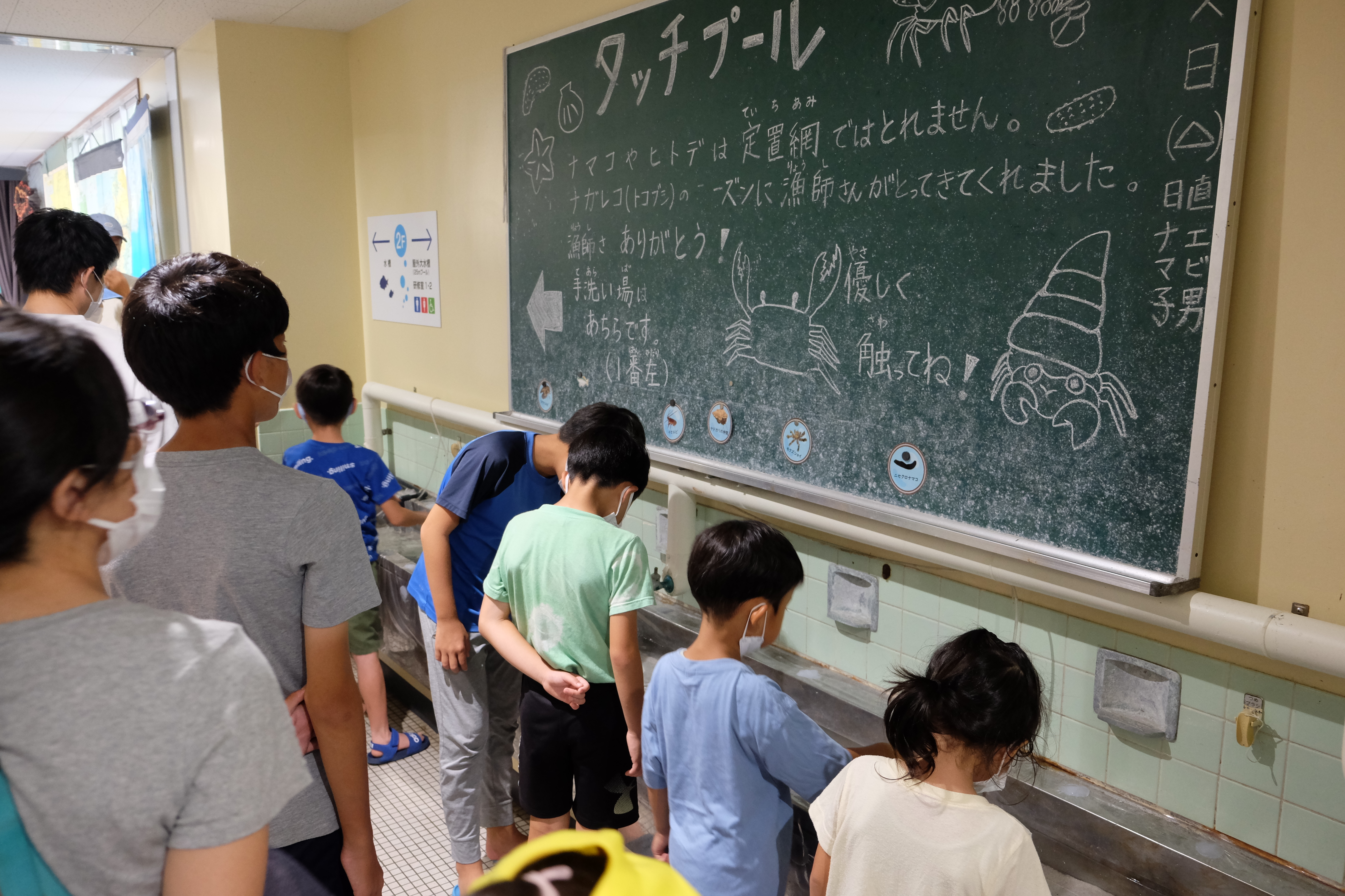 手洗い場がタッチプール